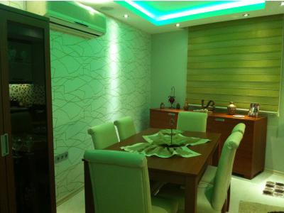 üst kat yemek odası gizli ışık 7 renkli led sistemi dekoratif duvar kağıdı